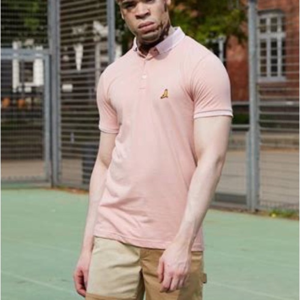 NWT Brave Soul Glover Polo Fresh Pink White XL